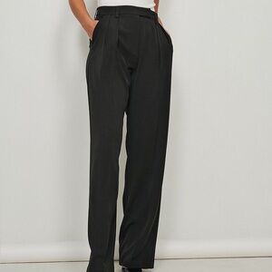 NA-KD Recycled Black High-Waisted Wide-Leg Trousers